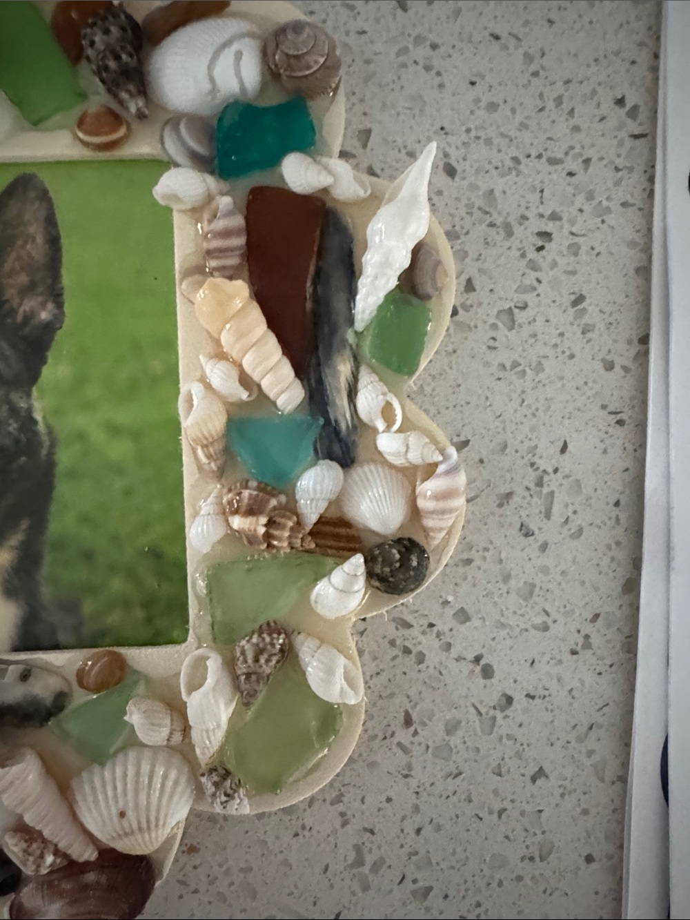 Handcrafted Shell & Sea Glass Frame - Picture 5 of 6